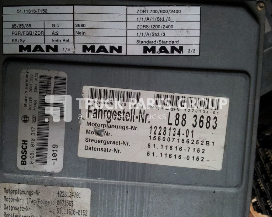 MAN ECU EDC, engine control unit 4 series , L2000, 51116167173, 5111 control unit - Unidad de control para Camión: foto 3 MAN ECU EDC, engine control unit 4 series , L2000, 51116167173, 5111 control unit - Unidad de control para Camión: foto 3