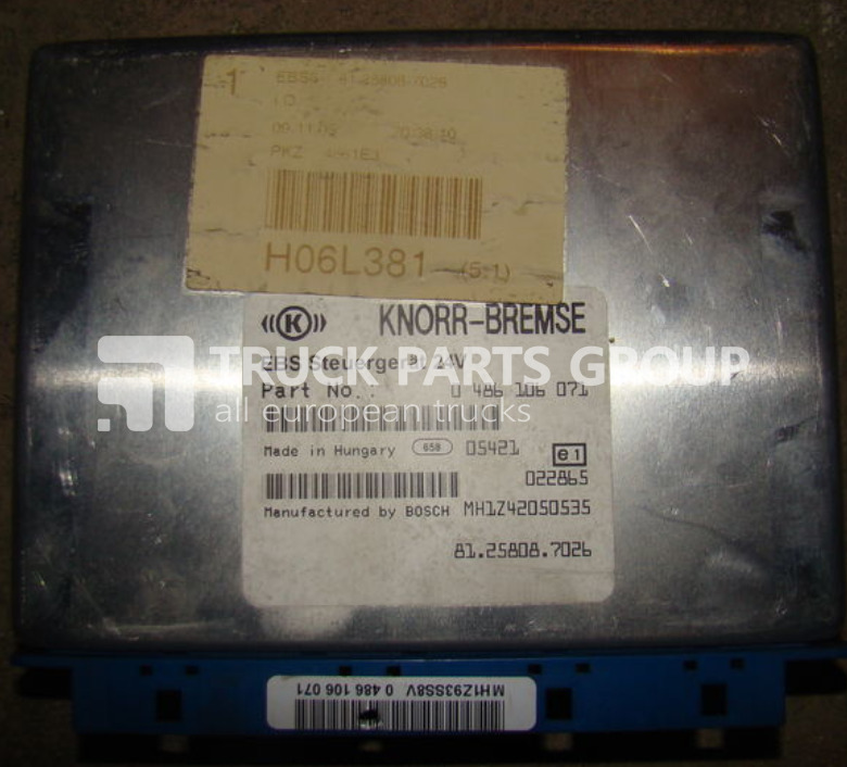 MAN TGA, TGX, Control unit EBS, EDC, ECU, 81258087026, 0486106071, 5/8 control unit - Unidad de control para Camión: foto 2 MAN TGA, TGX, Control unit EBS, EDC, ECU, 81258087026, 0486106071, 5/8 control unit - Unidad de control para Camión: foto 2
