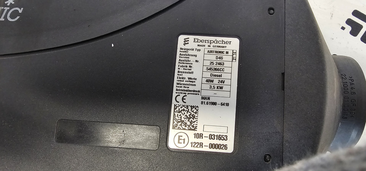 MAN TGS, TGS, TGL, TGM EURO6 emission cab heater, Eberspaecher 81619016201, 81619016169, 81619016168, 81619016161, 81619006410, 252463. - Calefacción/ Ventilación para Camión: foto 2 MAN TGS, TGS, TGL, TGM EURO6 emission cab heater, Eberspaecher 81619016201, 81619016169, 81619016168, 81619016161, 81619006410, 252463. - Calefacción/ Ventilación para Camión: foto 2