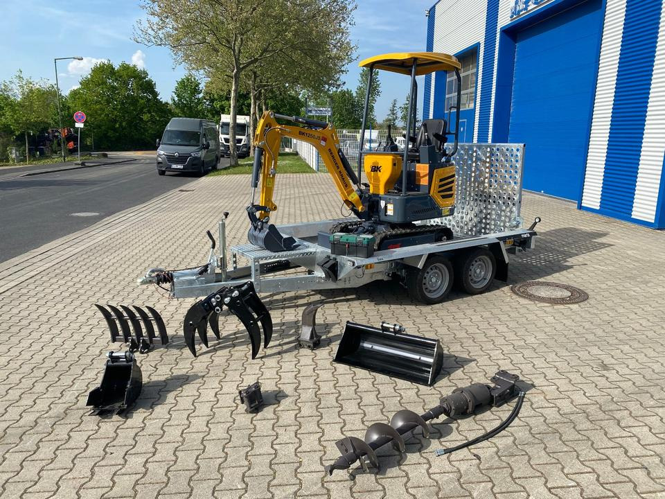 Minibagger BK1250JS + Tieflader + Zubehör *INKL.19% MWST*KUBOTA*BERGER KRAUS*JOYSTICK*SOFORT!* - Miniexcavadora, Remolque: foto 2 Minibagger BK1250JS + Tieflader + Zubehör *INKL.19% MWST*KUBOTA*BERGER KRAUS*JOYSTICK*SOFORT!* - Miniexcavadora, Remolque: foto 2