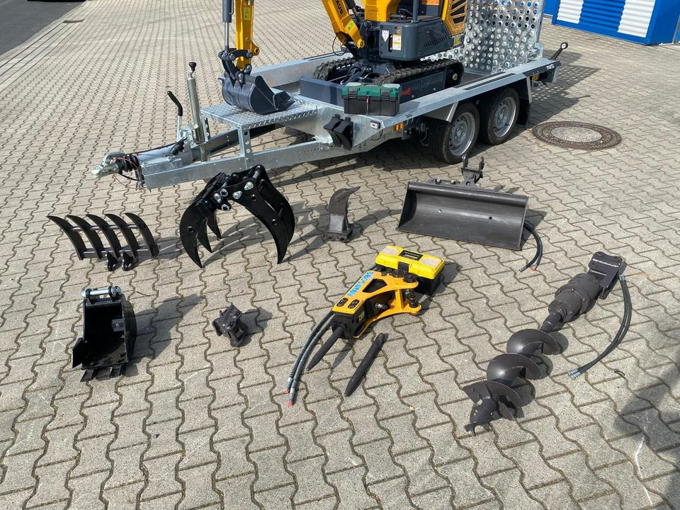 Minibagger BK1250JS + Tieflader + Zubehör *INKL.19% MWST*KUBOTA*BERGER KRAUS*JOYSTICK*SOFORT!* - Miniexcavadora, Remolque: foto 3 Minibagger BK1250JS + Tieflader + Zubehör *INKL.19% MWST*KUBOTA*BERGER KRAUS*JOYSTICK*SOFORT!* - Miniexcavadora, Remolque: foto 3