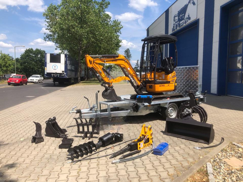 Minibagger BK1700JS +Tieflader +Zubehör *INKL.19% MWST*BERGER KRAUS*KUBOTA*JOYST*SOFORT! - Miniexcavadora, Remolque: foto 1 Minibagger BK1700JS +Tieflader +Zubehör *INKL.19% MWST*BERGER KRAUS*KUBOTA*JOYST*SOFORT! - Miniexcavadora, Remolque: foto 1