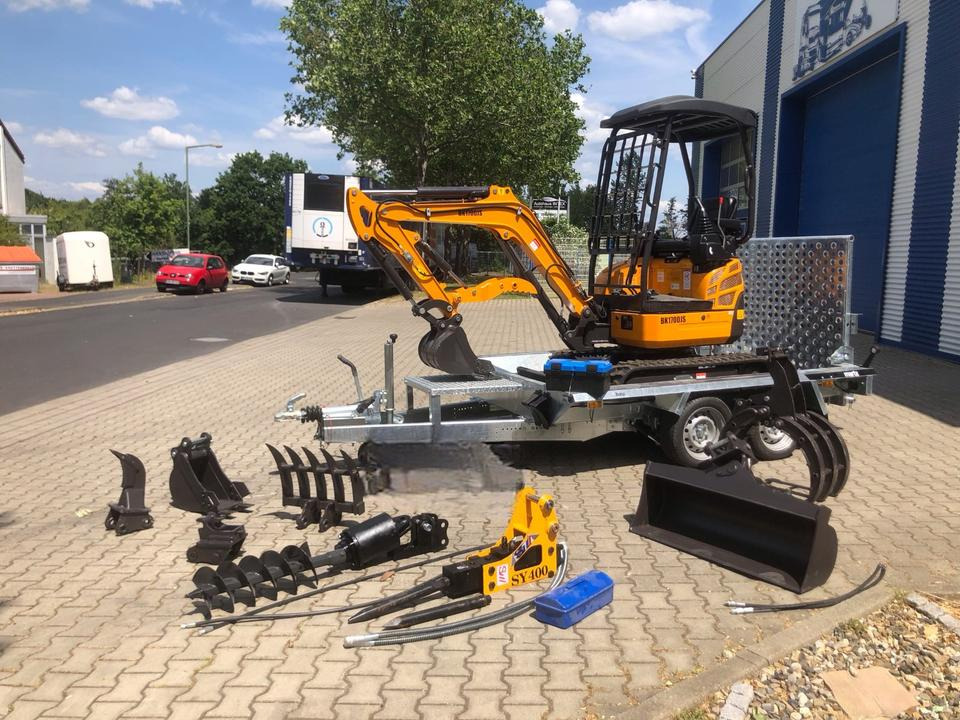 Minibagger BK1700JS +Tieflader +Zubehör *INKL.19% MWST*BERGER KRAUS*KUBOTA*JOYST*SOFORT! - Miniexcavadora, Remolque: foto 2 Minibagger BK1700JS +Tieflader +Zubehör *INKL.19% MWST*BERGER KRAUS*KUBOTA*JOYST*SOFORT! - Miniexcavadora, Remolque: foto 2