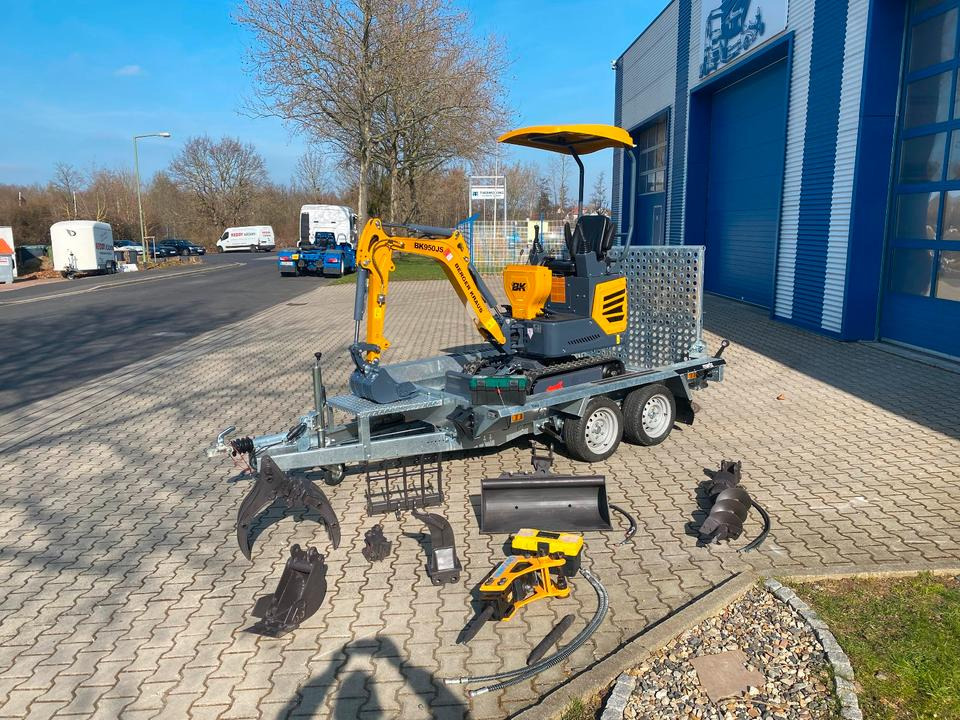 Minibagger BK950JS + Tieflader + Zubehör *INKL.19% MWST*BERGER KRAUS*JOYSTICK*SOFORT!* - Miniexcavadora, Remolque: foto 2 Minibagger BK950JS + Tieflader + Zubehör *INKL.19% MWST*BERGER KRAUS*JOYSTICK*SOFORT!* - Miniexcavadora, Remolque: foto 2