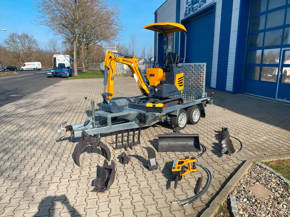 Minibagger BK950JS + Tieflader + Zubehör *INKL.19% MWST*BERGER KRAUS*JOYSTICK*SOFORT!* - Miniexcavadora, Remolque: foto 1 Minibagger BK950JS + Tieflader + Zubehör *INKL.19% MWST*BERGER KRAUS*JOYSTICK*SOFORT!* - Miniexcavadora, Remolque: foto 1