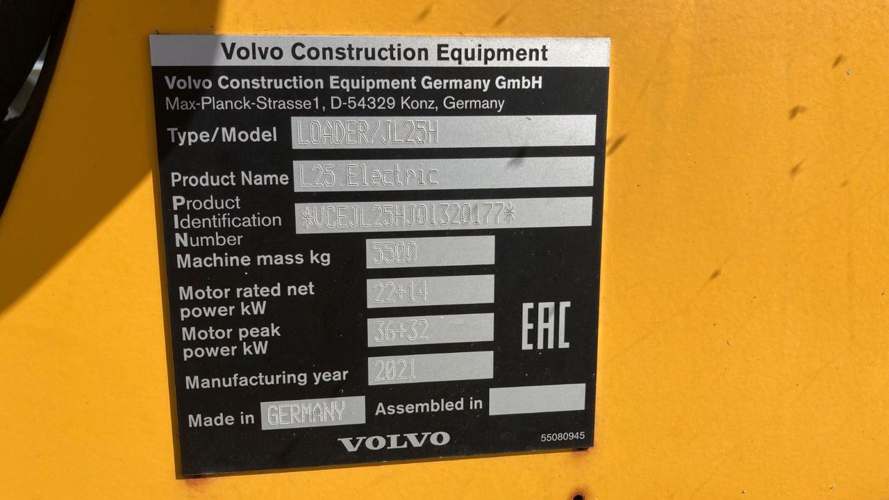 Cargadora de ruedas nuevo Volvo JL25H Electric *Auch Miete Volvo L25 Electric *Auch Miete*Neuzustand+22+14 kW: foto 14 Cargadora de ruedas nuevo Volvo JL25H Electric *Auch Miete Volvo L25 Electric *Auch Miete*Neuzustand+22+14 kW: foto 14