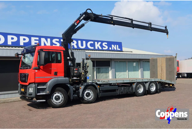 MAN TGS 35.360 8x2 Oprijwagen + HIAB 228 E 3 kraan. Radio grafisch + winch - Portavehículos camión, Camión grúa: foto 1 MAN TGS 35.360 8x2 Oprijwagen + HIAB 228 E 3 kraan. Radio grafisch + winch - Portavehículos camión, Camión grúa: foto 1