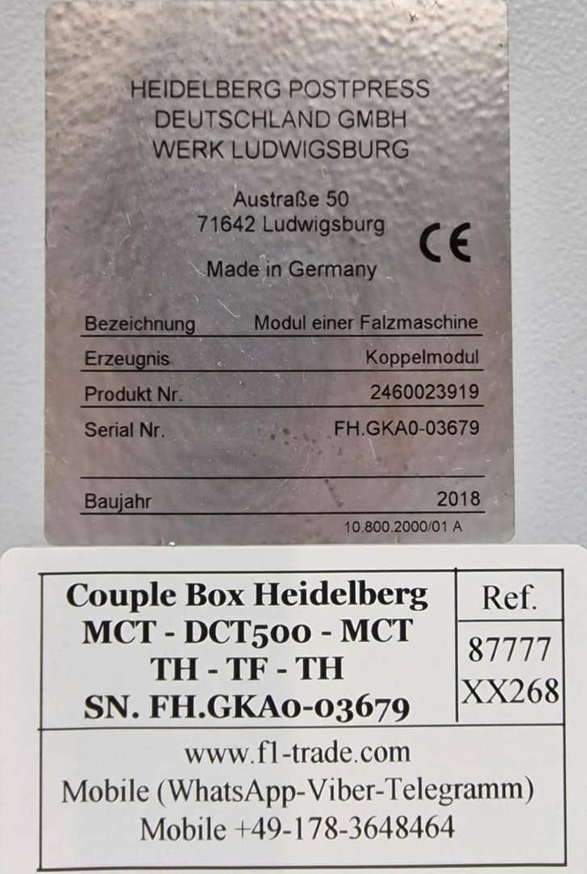 Máquina de impresión Heidelberg TH-TF-TH: foto 6