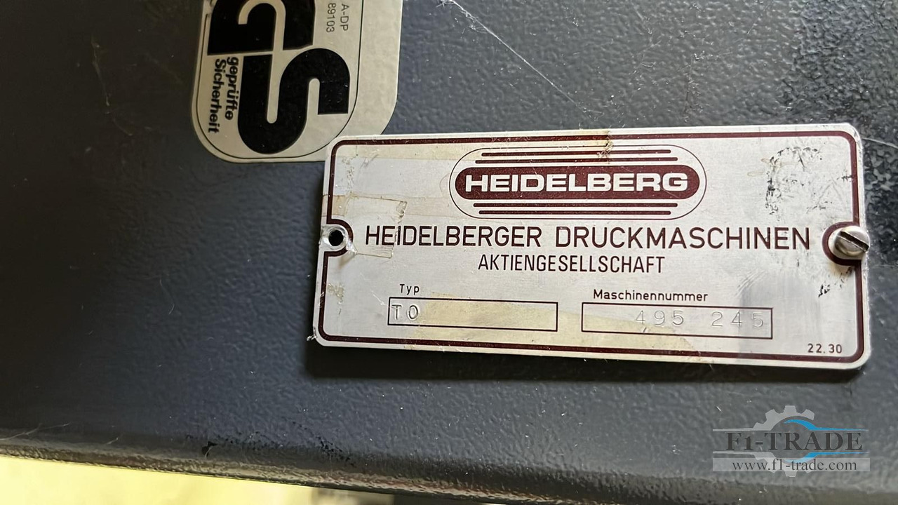 Heidelberg TOK (15Mio.) - Máquina offset: foto 5 Heidelberg TOK (15Mio.) - Máquina offset: foto 5