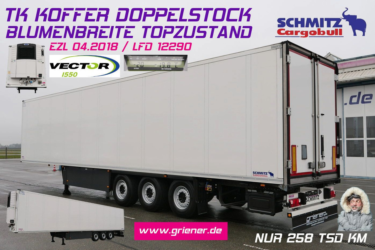 Schmitz Cargobull SKO 24/CARRIER 1550/DOPPELSTOCK/BLUMEN 258tsd km - Frigorífico semirremolque: foto 1 Schmitz Cargobull SKO 24/CARRIER 1550/DOPPELSTOCK/BLUMEN 258tsd km - Frigorífico semirremolque: foto 1