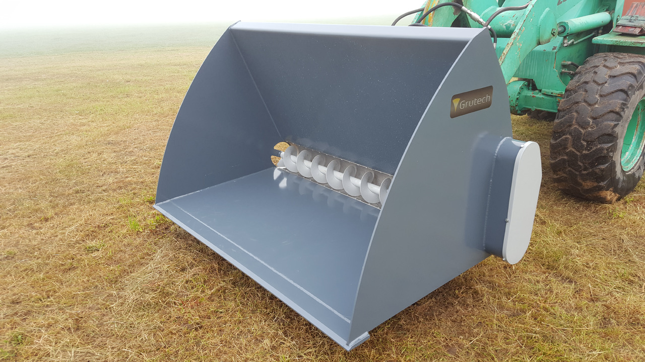 Cazo cargador para Maquinaria agrícola nuevo Grutech Futterverteiler / Bucket with screw / Godet avec vis / Cazo con sinfín /  Benna con coclea / Ковш со шнеком / Łyżka ze ślimakiem 1,6 m: foto 14