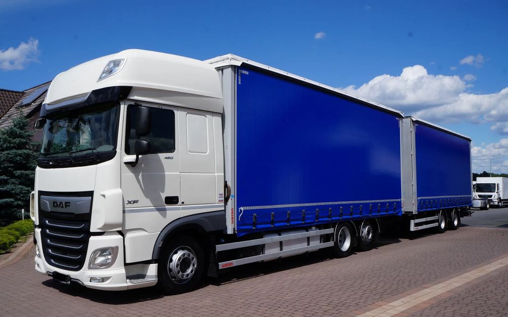 DAF XF 480 EURO 6 ZESTAW TANDEM PRZEJAZDOWY 120 M3 7,7 M + 7,7 M WECON - Camión lona: foto 2 DAF XF 480 EURO 6 ZESTAW TANDEM PRZEJAZDOWY 120 M3 7,7 M + 7,7 M WECON - Camión lona: foto 2