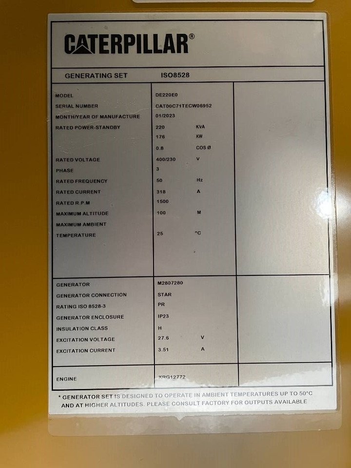 Generador industriale nuevo CAT DE220E0 - 220 kVA Generator - DPX-18018: foto 11