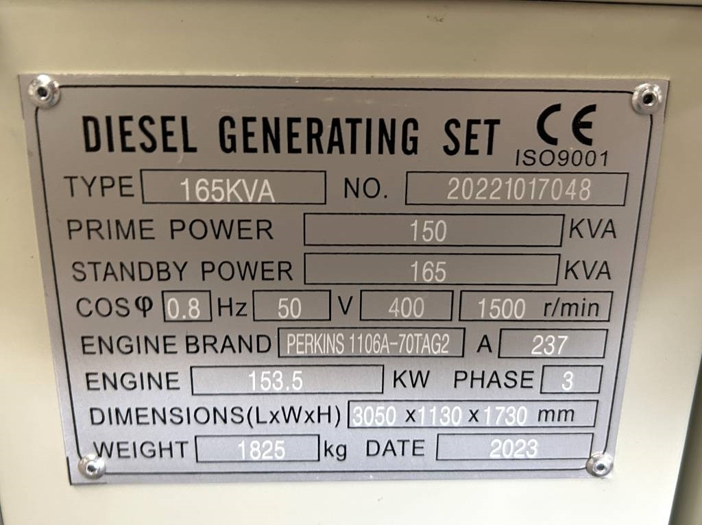 Perkins 1106A-70TA - 165 kVA Generator - DPX-19808 - Generador industriale: foto 5 Perkins 1106A-70TA - 165 kVA Generator - DPX-19808 - Generador industriale: foto 5