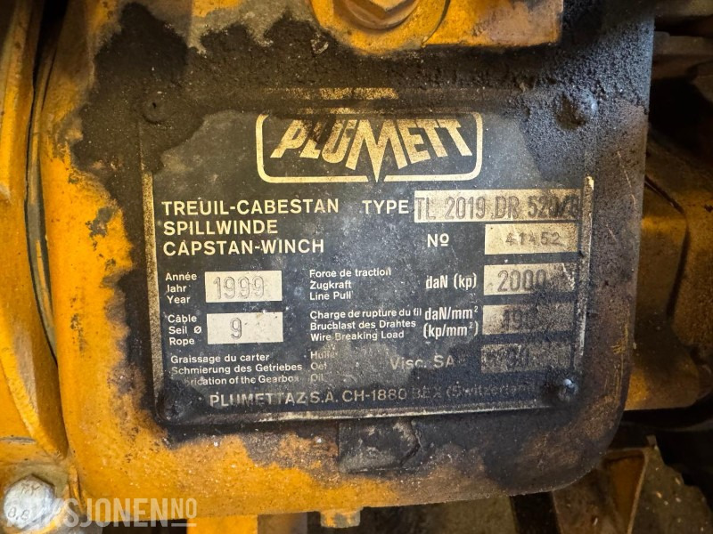1999 Plumett TL2019 DR520/8 vinsjhenger - Equipo de construcción: foto 3 1999 Plumett TL2019 DR520/8 vinsjhenger - Equipo de construcción: foto 3