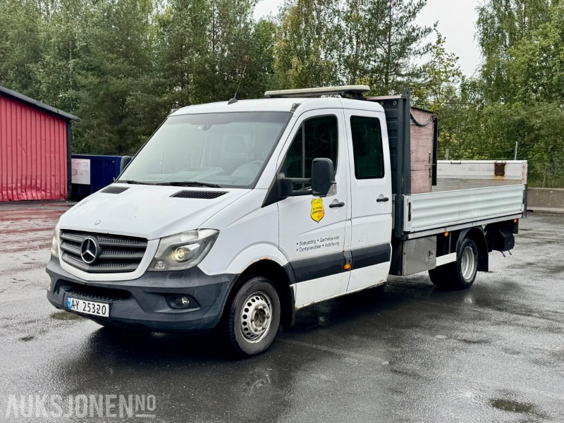2014 Mercedes-Benz Sprinter 516 CDI planbil, 5-tonn, dobbelkabin, bakløft, lysbjelke - Camión caja abierta: foto 1 2014 Mercedes-Benz Sprinter 516 CDI planbil, 5-tonn, dobbelkabin, bakløft, lysbjelke - Camión caja abierta: foto 1