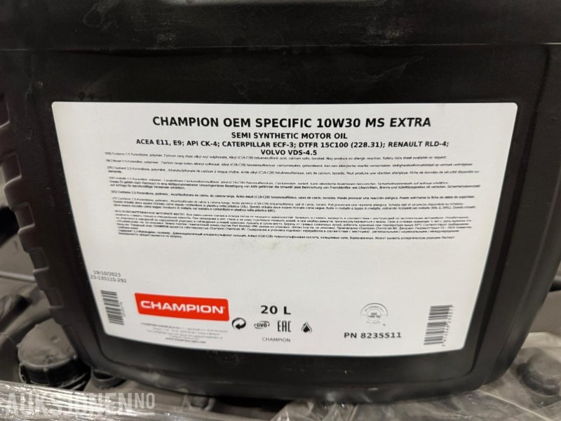200 liter Olje - Champion OEM Specific 10W30 MS Extra - Implemento para Maquinaria de construcción: foto 4 200 liter Olje - Champion OEM Specific 10W30 MS Extra - Implemento para Maquinaria de construcción: foto 4