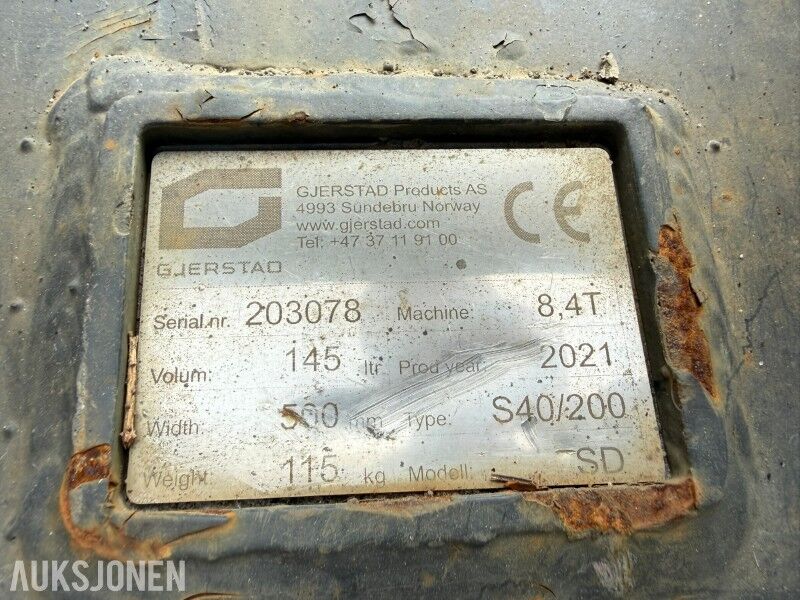 Implemento para Maquinaria de construcción 2021 Gjerstad graveskuffe S40 – 145 L - 500 mm: foto 8 Implemento para Maquinaria de construcción 2021 Gjerstad graveskuffe S40 – 145 L - 500 mm: foto 8