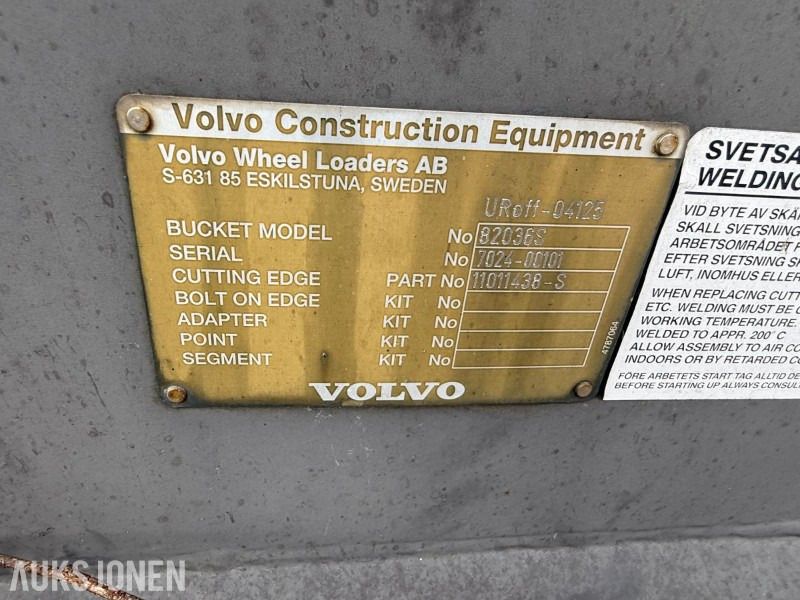 Volvo Grusskuffe 82036S - BM Feste - Implemento para Maquinaria de construcción: foto 3 Volvo Grusskuffe 82036S - BM Feste - Implemento para Maquinaria de construcción: foto 3