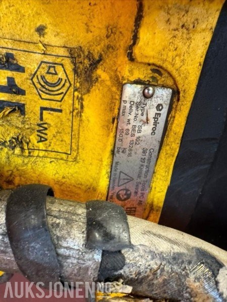Pigghammer til minigraver Atlas Copco SB 102 / 69 kg / p max 150 bar / feste S30 / 180 modell 2020 - Martillo hidráulico para Miniexcavadora: foto 4 Pigghammer til minigraver Atlas Copco SB 102 / 69 kg / p max 150 bar / feste S30 / 180 modell 2020 - Martillo hidráulico para Miniexcavadora: foto 4