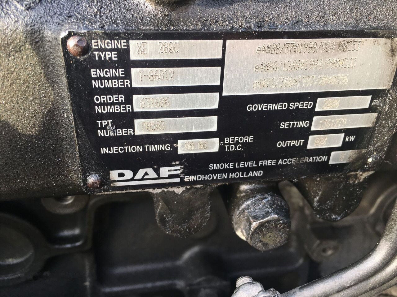 DAF XE 280C DAF CF 85, XF 95 - Motor para Camión: foto 2 DAF XE 280C DAF CF 85, XF 95 - Motor para Camión: foto 2