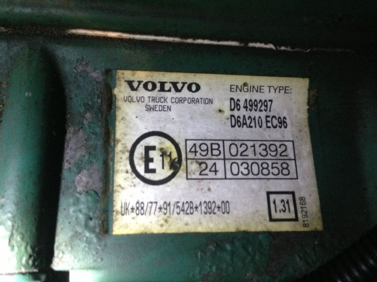 Volvo D6A210 EC96 Volvo FL 6 - Motor para Camión: foto 5 Volvo D6A210 EC96 Volvo FL 6 - Motor para Camión: foto 5