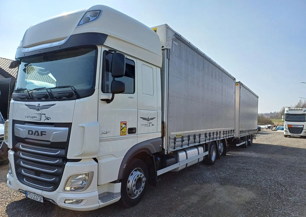 DAF XF 480 SUPER SPACE CAB / ZESTAW TANDEM PRZEJAZDOWY 120m3 - Camión lona: foto 1 DAF XF 480 SUPER SPACE CAB / ZESTAW TANDEM PRZEJAZDOWY 120m3 - Camión lona: foto 1