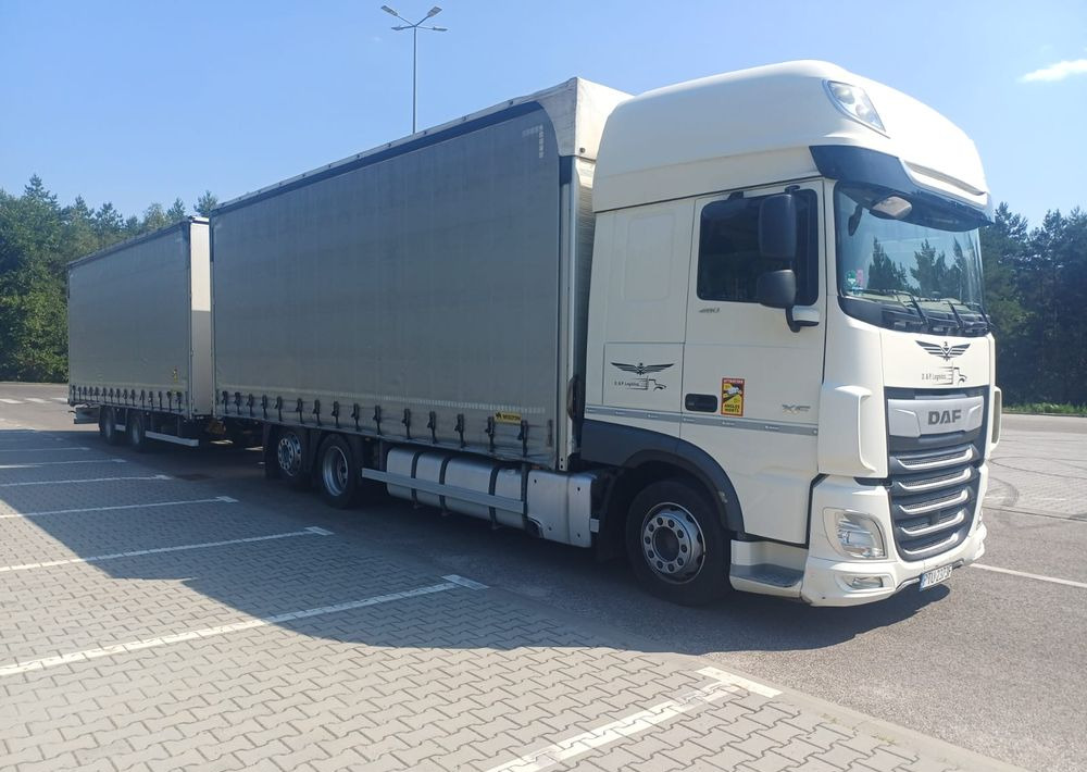 DAF XF 480 SUPER SPACE CAB / ZESTAW TANDEM PRZEJAZDOWY 120m3 - Camión lona: foto 1 DAF XF 480 SUPER SPACE CAB / ZESTAW TANDEM PRZEJAZDOWY 120m3 - Camión lona: foto 1