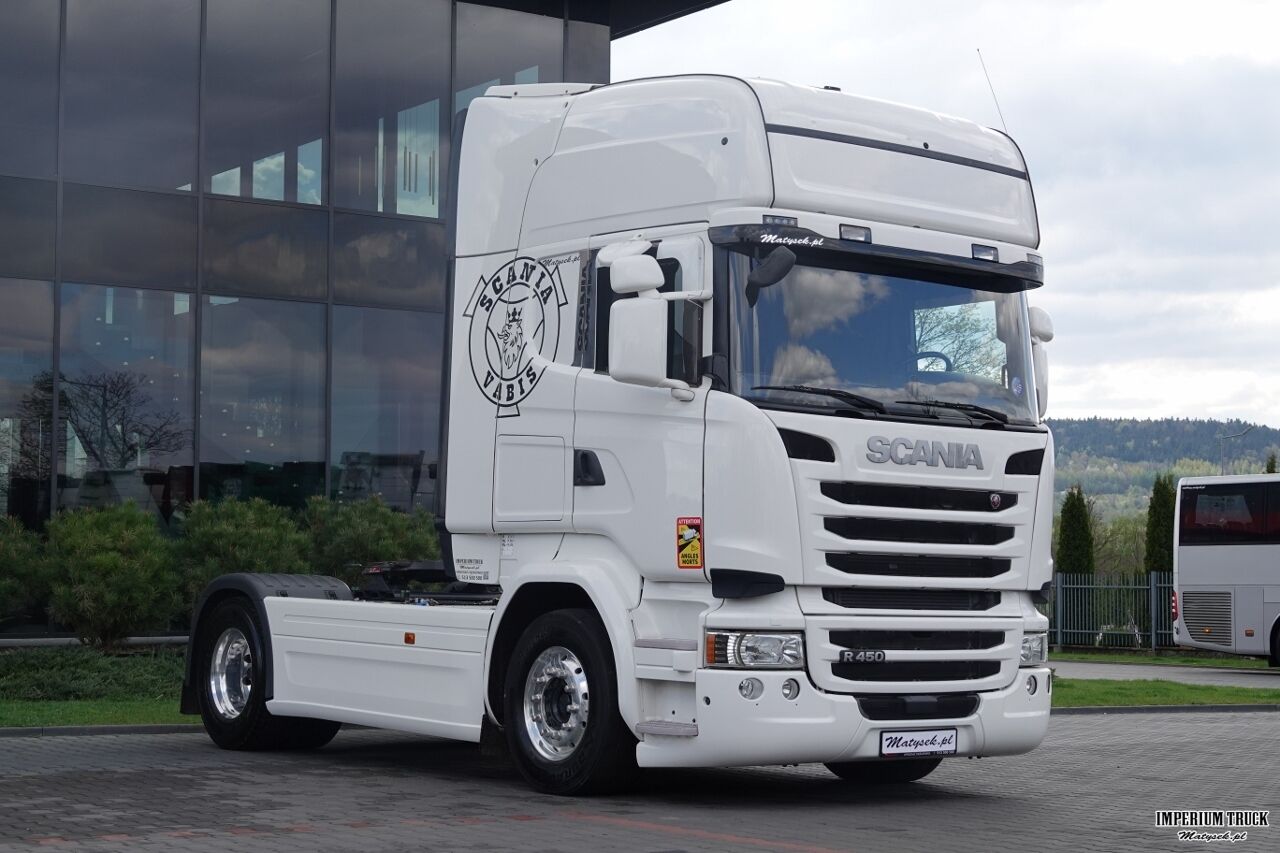 SCANIA R 450 / RETARDER / TOPLINE / CAŁA NA PODUSZKACH / ALUFELGI / EURO 6 / - Cabeza tractora: foto 1 SCANIA R 450 / RETARDER / TOPLINE / CAŁA NA PODUSZKACH / ALUFELGI / EURO 6 / - Cabeza tractora: foto 1