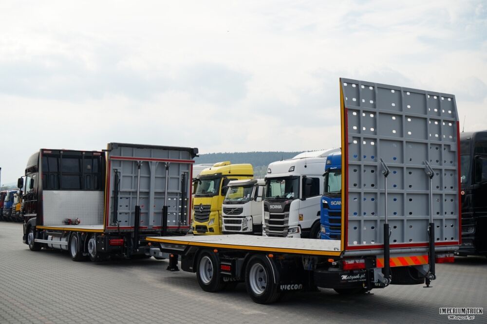 DAF XF 480 / ZESTAW TANDEM LAWETA / 15 ,6 M / SSC / PRZEJAZDOWY / NAJAZDY HYDRAULICZNE / STEROWANIE RADIOWE / WYCIAGARKA / OŚ PODNOSZONA / KLIMA POSTOJOWA / - Portavehículos camión: foto 5 DAF XF 480 / ZESTAW TANDEM LAWETA / 15 ,6 M / SSC / PRZEJAZDOWY / NAJAZDY HYDRAULICZNE / STEROWANIE RADIOWE / WYCIAGARKA / OŚ PODNOSZONA / KLIMA POSTOJOWA / - Portavehículos camión: foto 5