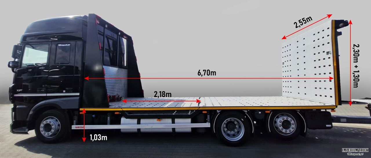 DAF XF 480 / ZESTAW TANDEM LAWETA / 15 ,6 M / SSC / PRZEJAZDOWY / NAJAZDY HYDRAULICZNE / STEROWANIE RADIOWE / WYCIAGARKA / OŚ PODNOSZONA / KLIMA POSTOJOWA / - Portavehículos camión: foto 2 DAF XF 480 / ZESTAW TANDEM LAWETA / 15 ,6 M / SSC / PRZEJAZDOWY / NAJAZDY HYDRAULICZNE / STEROWANIE RADIOWE / WYCIAGARKA / OŚ PODNOSZONA / KLIMA POSTOJOWA / - Portavehículos camión: foto 2