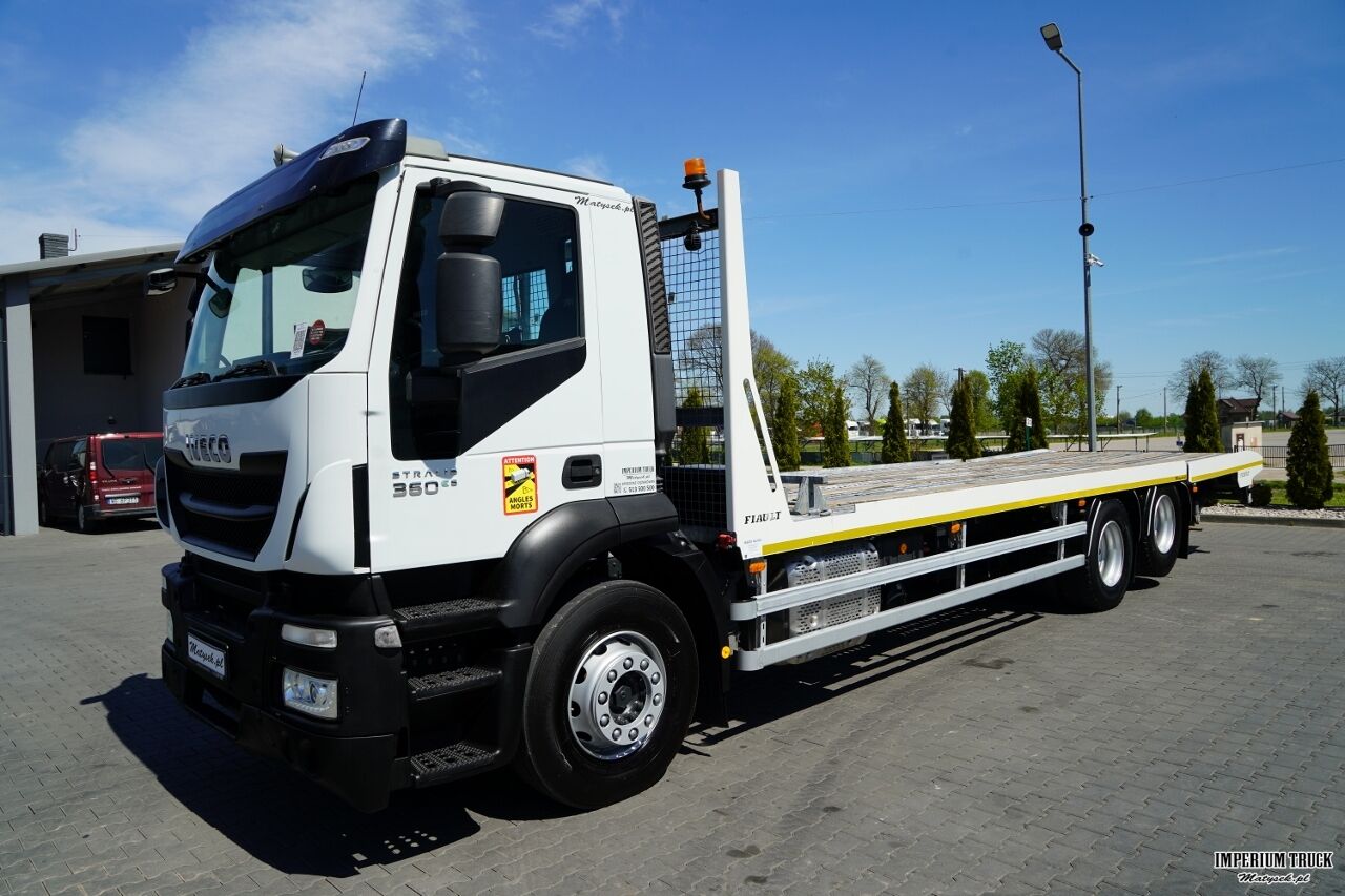 IVECO STRALIS 360 / 6X2 / LAWETA / PLATFORMA 9,3 M / NAJAZDY HYDRAULICZNE / WYCIĄGARKA / OŚ PODONOSZONA / EURO 6 - Portavehículos camión: foto 2 IVECO STRALIS 360 / 6X2 / LAWETA / PLATFORMA 9,3 M / NAJAZDY HYDRAULICZNE / WYCIĄGARKA / OŚ PODONOSZONA / EURO 6 - Portavehículos camión: foto 2