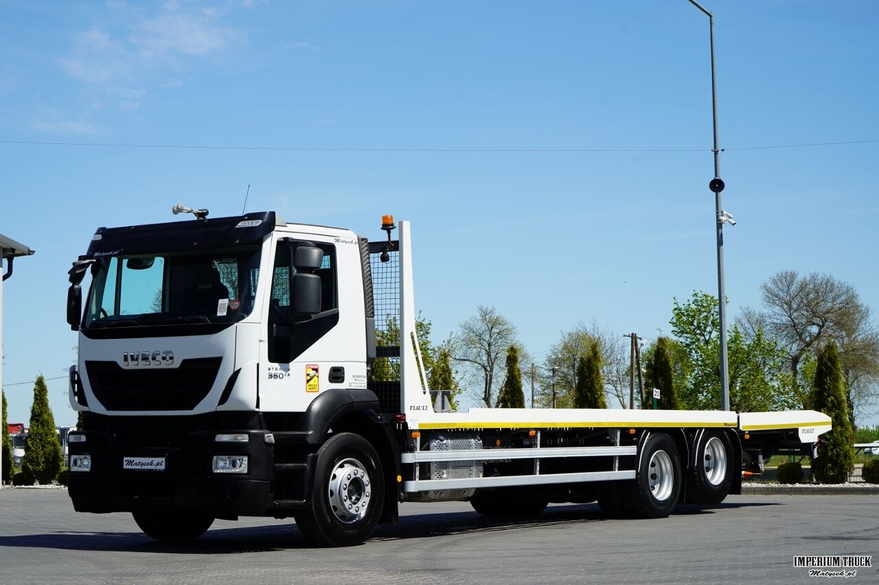 IVECO STRALIS 360 / 6X2 / LAWETA / PLATFORMA 9,3 M / NAJAZDY HYDRAULICZNE / WYCIĄGARKA / OŚ PODONOSZONA / EURO 6 - Portavehículos camión: foto 1 IVECO STRALIS 360 / 6X2 / LAWETA / PLATFORMA 9,3 M / NAJAZDY HYDRAULICZNE / WYCIĄGARKA / OŚ PODONOSZONA / EURO 6 - Portavehículos camión: foto 1