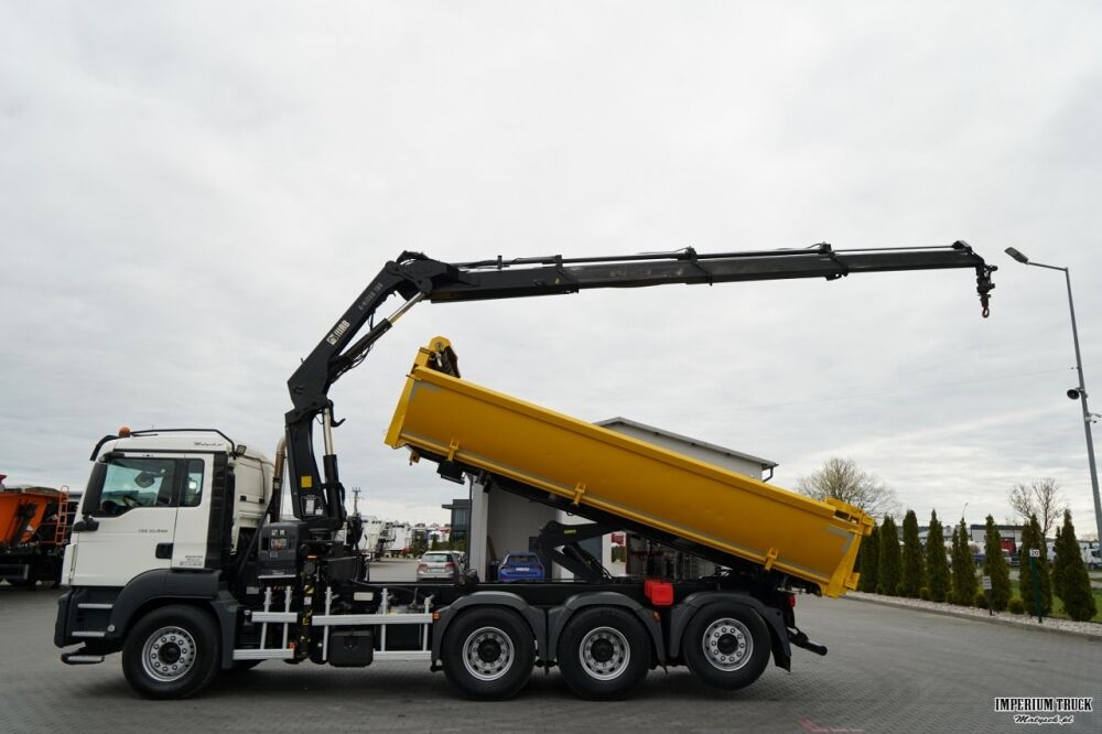 MAN TGS 32.400 / 8x4 / TRIDEM / WYWROTKA 2 STRONNA / HYDROBURTA / BORDMATIC + HDS HIAB 188 E-3D / ROTATOR / PILOT / EURO 6 - Volquete camión, Camión grúa: foto 3 MAN TGS 32.400 / 8x4 / TRIDEM / WYWROTKA 2 STRONNA / HYDROBURTA / BORDMATIC + HDS HIAB 188 E-3D / ROTATOR / PILOT / EURO 6 - Volquete camión, Camión grúa: foto 3
