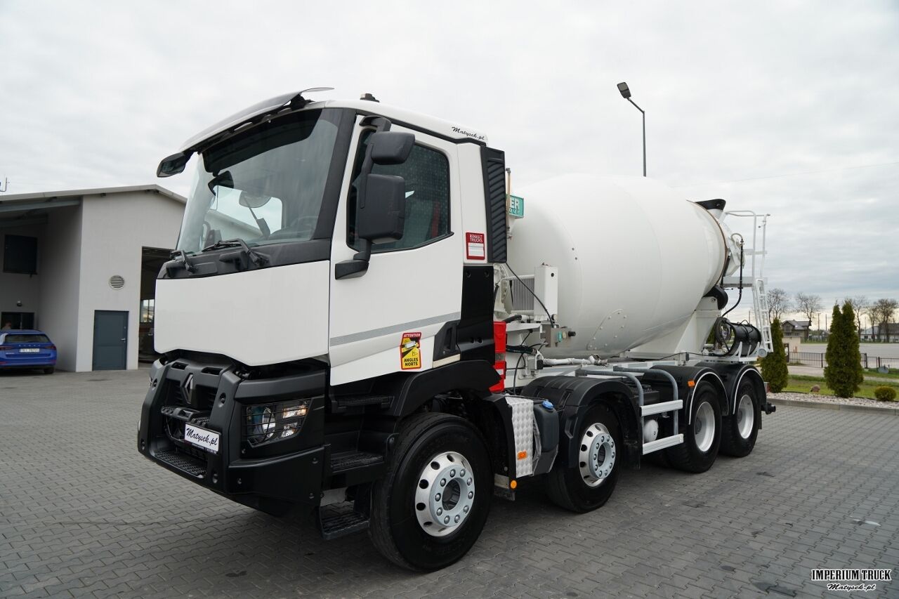 RENAULT C 430 / 8X4 / BETONOMIESZARKA / GRUSZKA 9 M3 / ALUFELGI / KAMERA / EURO 6 / - Camión hormigonera: foto 2 RENAULT C 430 / 8X4 / BETONOMIESZARKA / GRUSZKA 9 M3 / ALUFELGI / KAMERA / EURO 6 / - Camión hormigonera: foto 2