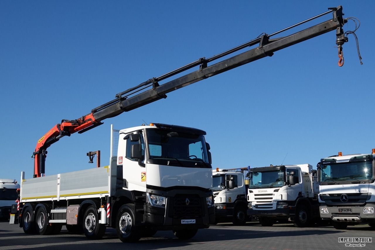 RENAULT C 430 / 8x4 / SKRZYNIOWY 7 M + HDS PALFINGER 33002 -wysów: 14,5 M / UDŹWIG 9800 KG / STEROWANIE RADIOWE / ROTATOR / EURO 6 - Camión caja abierta, Camión grúa: foto 4 RENAULT C 430 / 8x4 / SKRZYNIOWY 7 M + HDS PALFINGER 33002 -wysów: 14,5 M / UDŹWIG 9800 KG / STEROWANIE RADIOWE / ROTATOR / EURO 6 - Camión caja abierta, Camión grúa: foto 4