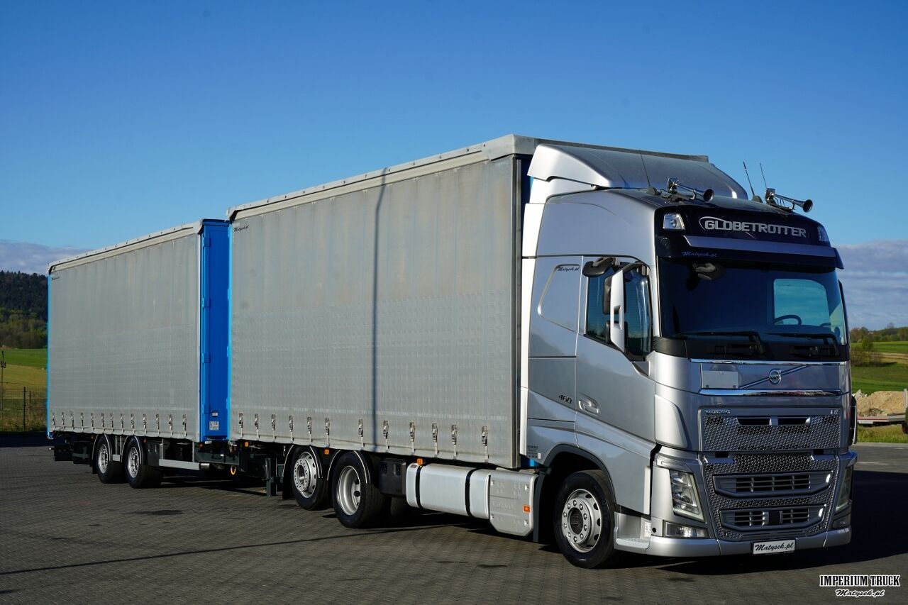 VOLVO FH 460 / TANDEM PRZEJAZDOWY / 120 M3 / KLIMA POSTOJOWA / OŚ PODNOSZONA I SKRĘTNA / MOCNA PODŁOGA / + PRZYCZEPA FRUEHAUF 8.10 M / SAF / - Camión lona: foto 1 VOLVO FH 460 / TANDEM PRZEJAZDOWY / 120 M3 / KLIMA POSTOJOWA / OŚ PODNOSZONA I SKRĘTNA / MOCNA PODŁOGA / + PRZYCZEPA FRUEHAUF 8.10 M / SAF / - Camión lona: foto 1