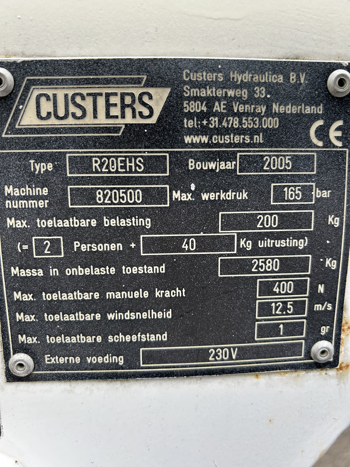 Custers R20EHS R20 2005 trailer mounted platform R20 - Plataforma elevadora remolcable: foto 5 Custers R20EHS R20 2005 trailer mounted platform R20 - Plataforma elevadora remolcable: foto 5
