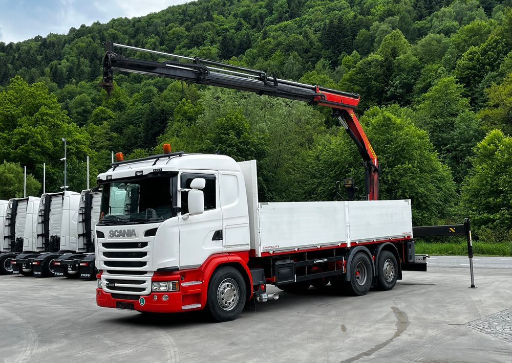 Scania G450 // 6x2// Skrzynia 6.40x2.49 // HDS Palfinger // Oś skrętna podnoszona // - Otros: foto 1 Scania G450 // 6x2// Skrzynia 6.40x2.49 // HDS Palfinger // Oś skrętna podnoszona // - Otros: foto 1