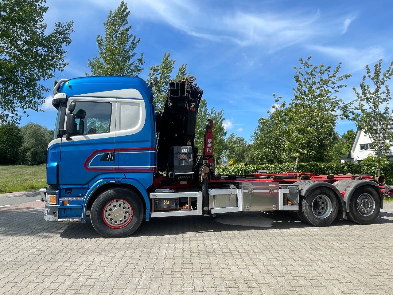 Scania R480 with hiab hookloader and hiab 262 EP5 with remote crane 2019 - Portacontenedore/ Intercambiable camión, Camión grúa: foto 2 Scania R480 with hiab hookloader and hiab 262 EP5 with remote crane 2019 - Portacontenedore/ Intercambiable camión, Camión grúa: foto 2