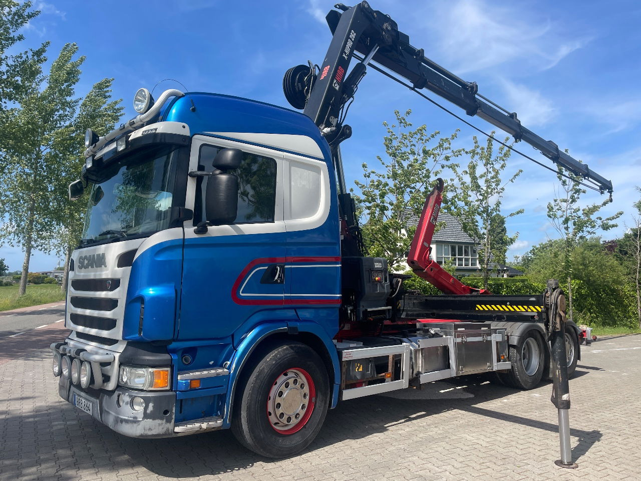 Scania R480 with hiab hookloader and hiab 262 EP5 with remote crane 2019 - Portacontenedore/ Intercambiable camión, Camión grúa: foto 5 Scania R480 with hiab hookloader and hiab 262 EP5 with remote crane 2019 - Portacontenedore/ Intercambiable camión, Camión grúa: foto 5