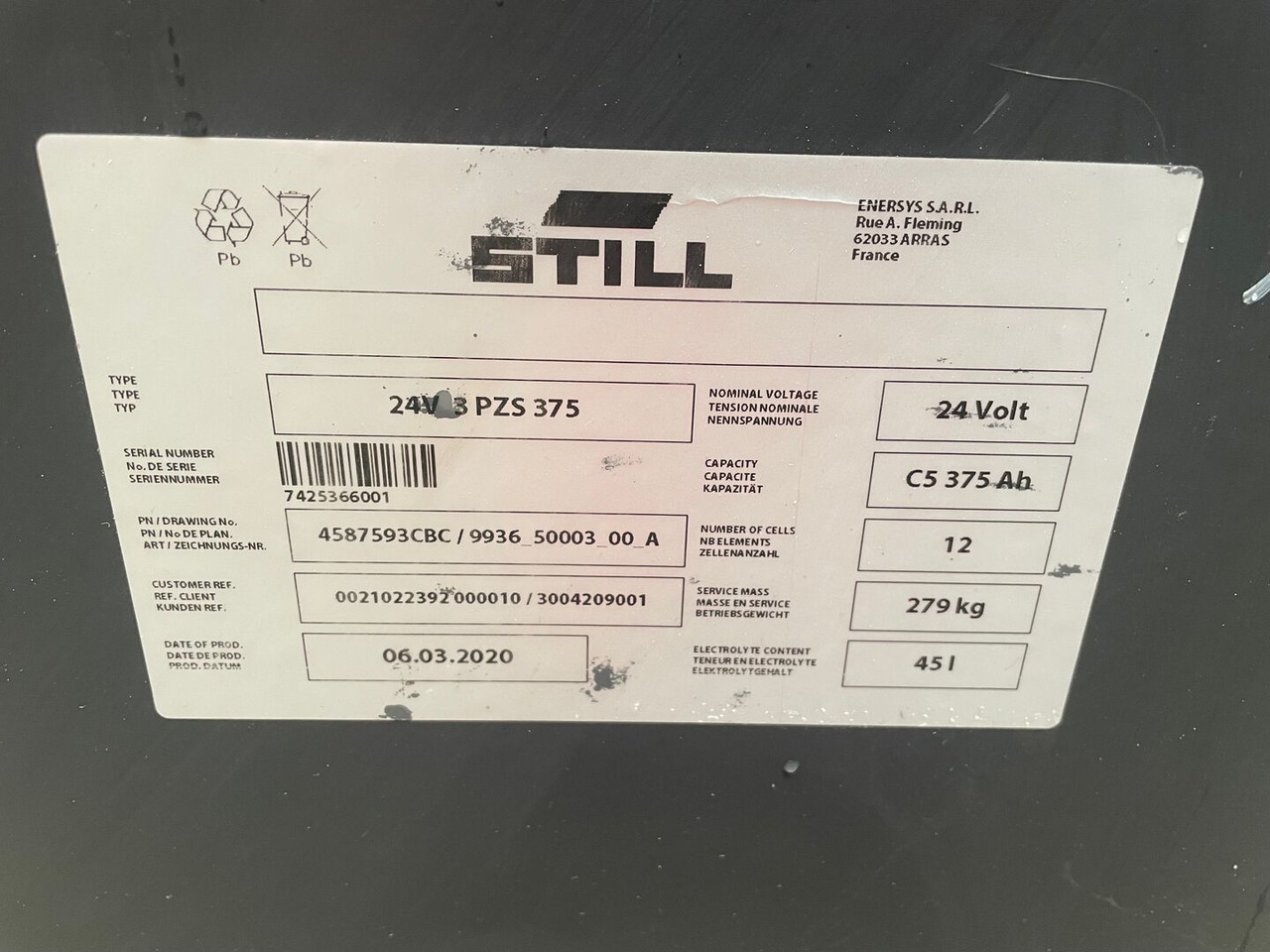 Hawker 24 Volt I 3 PZS 375 - Acumulador para Equipo de manutención: foto 2 Hawker 24 Volt I 3 PZS 375 - Acumulador para Equipo de manutención: foto 2