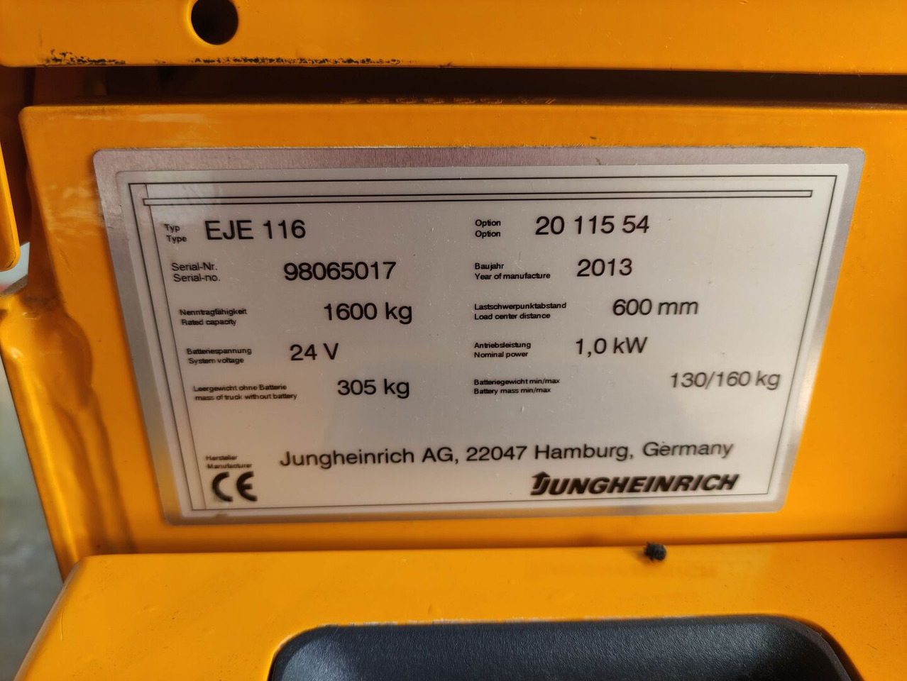 Jungheinrich EJE 116 - Transpaleta: foto 5 Jungheinrich EJE 116 - Transpaleta: foto 5