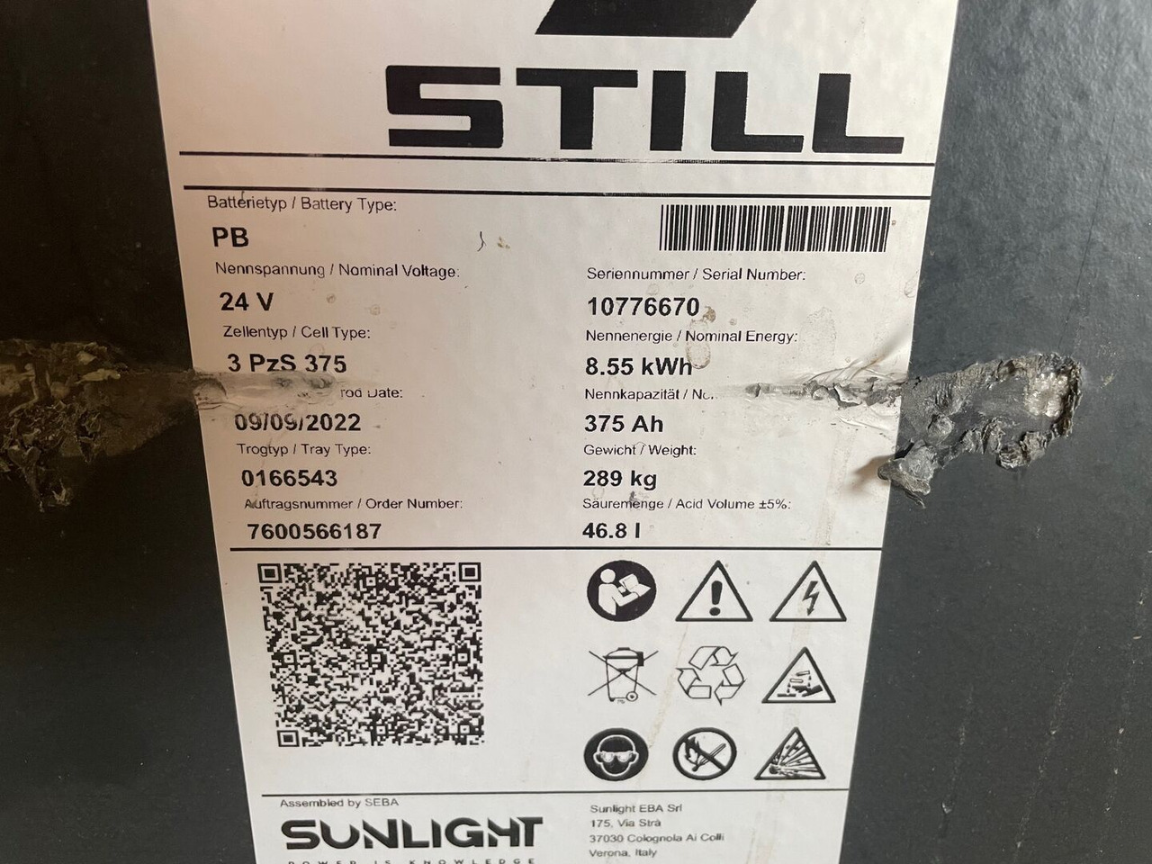 Sunlight I 24 Volt I 3 PzS 375 - Acumulador para Equipo de manutención: foto 2 Sunlight I 24 Volt I 3 PzS 375 - Acumulador para Equipo de manutención: foto 2