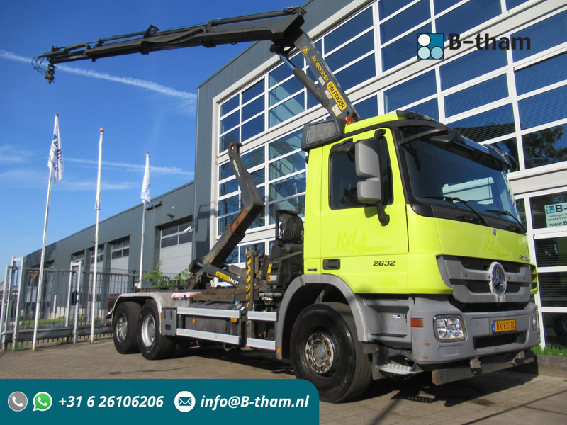 Mercedes-Benz Actros 2632 6X4 Steel + Palfinger PK18002-EH + 20T Haak Hook Haken - Portacontenedore/ Intercambiable camión, Camión grúa: foto 1 Mercedes-Benz Actros 2632 6X4 Steel + Palfinger PK18002-EH + 20T Haak Hook Haken - Portacontenedore/ Intercambiable camión, Camión grúa: foto 1