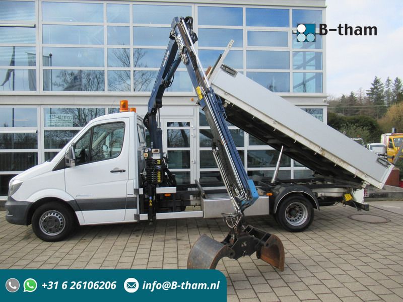 Mercedes-Benz Sprinter 519 CDI 3.0 6-Cil. 140KW Kipper + Kraan Amco-Veba + RF - Volquete camión, Camión grúa: foto 1 Mercedes-Benz Sprinter 519 CDI 3.0 6-Cil. 140KW Kipper + Kraan Amco-Veba + RF - Volquete camión, Camión grúa: foto 1