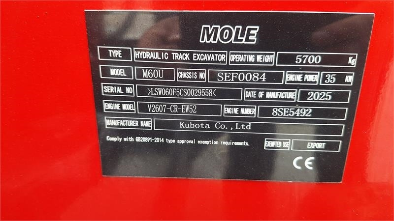 Miniexcavadora Mole m60zt Fabriks ny: foto 12