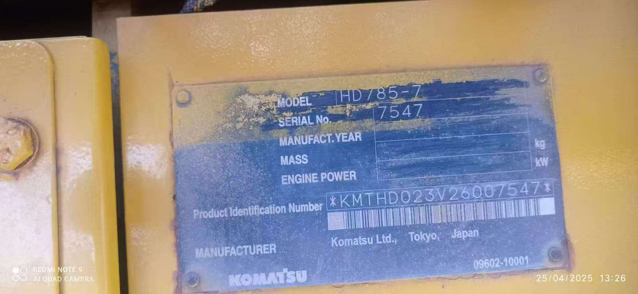 Komatsu HD785-7 - Camión caja cerrada: foto 3 Komatsu HD785-7 - Camión caja cerrada: foto 3