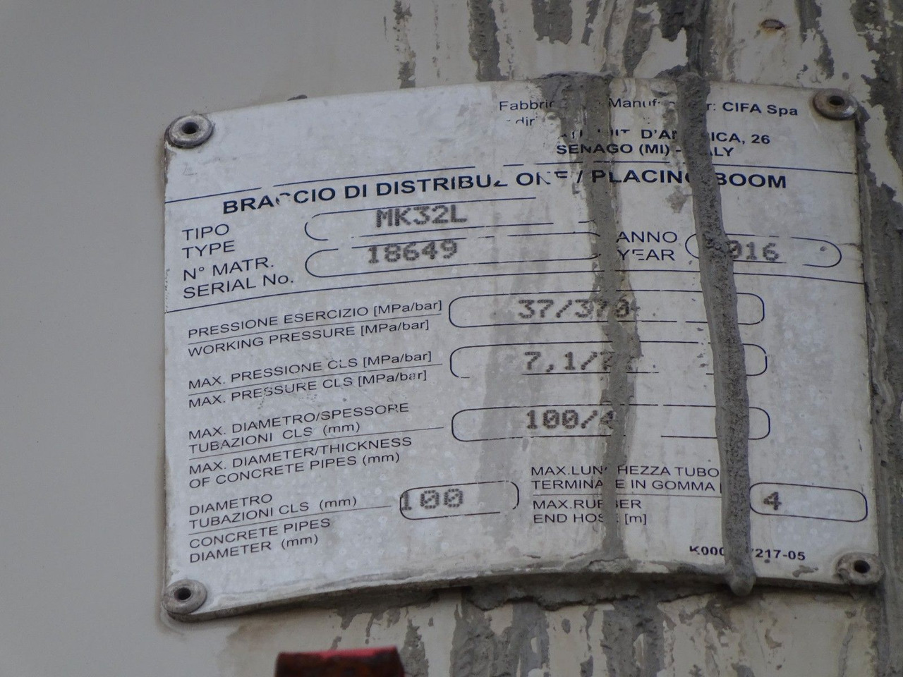 Bomba de hormigón Scania PUMI CIFA 32 Meter  4 Knick. Scania PUMI CIFA 32 Meter  4 Knick.: foto 16