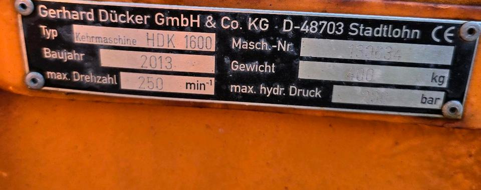 Barredora cucharón Dücker HDK 160 Kehrmaschine Straßenkehrmaschine Kehrbesen für Multicar Tremo Iseki Kubota: foto 10